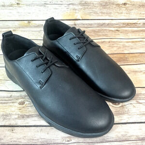 Ponto Womens Black Recycled Leather Lace Up Oxford Shoes Size 10
